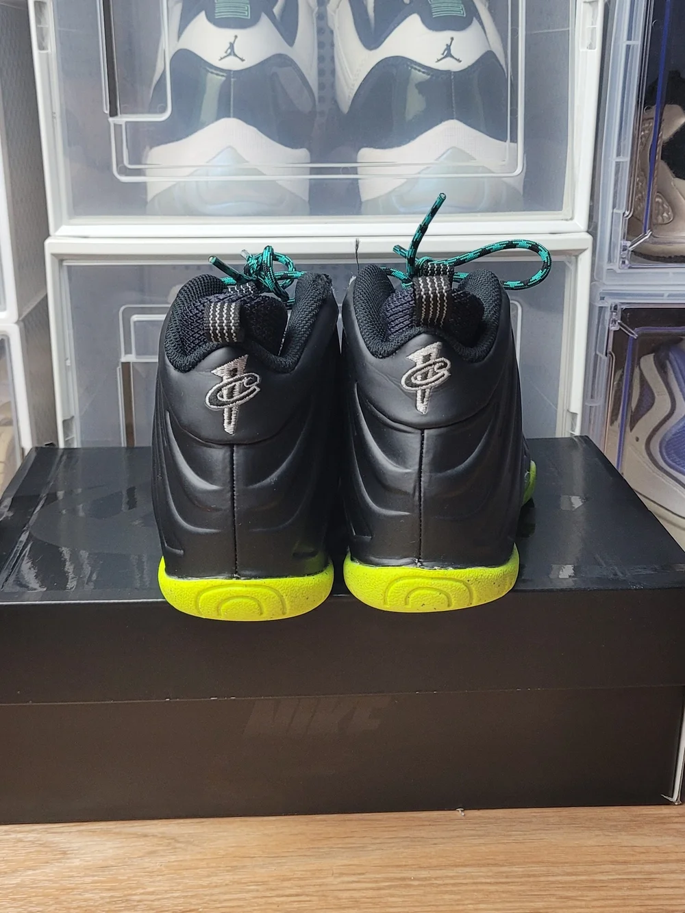Nike Little Posite One Emerging Powers Kids PS Sz 1Y Black/Volt DZ2853-001